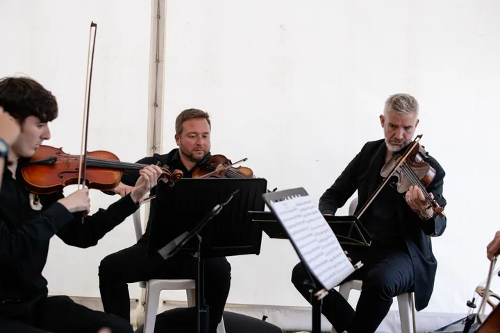 Egerton Strings playing near Newcastle for a corporate event